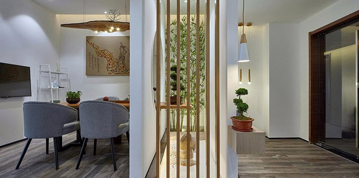 新中式禪意辦公室設計效果圖