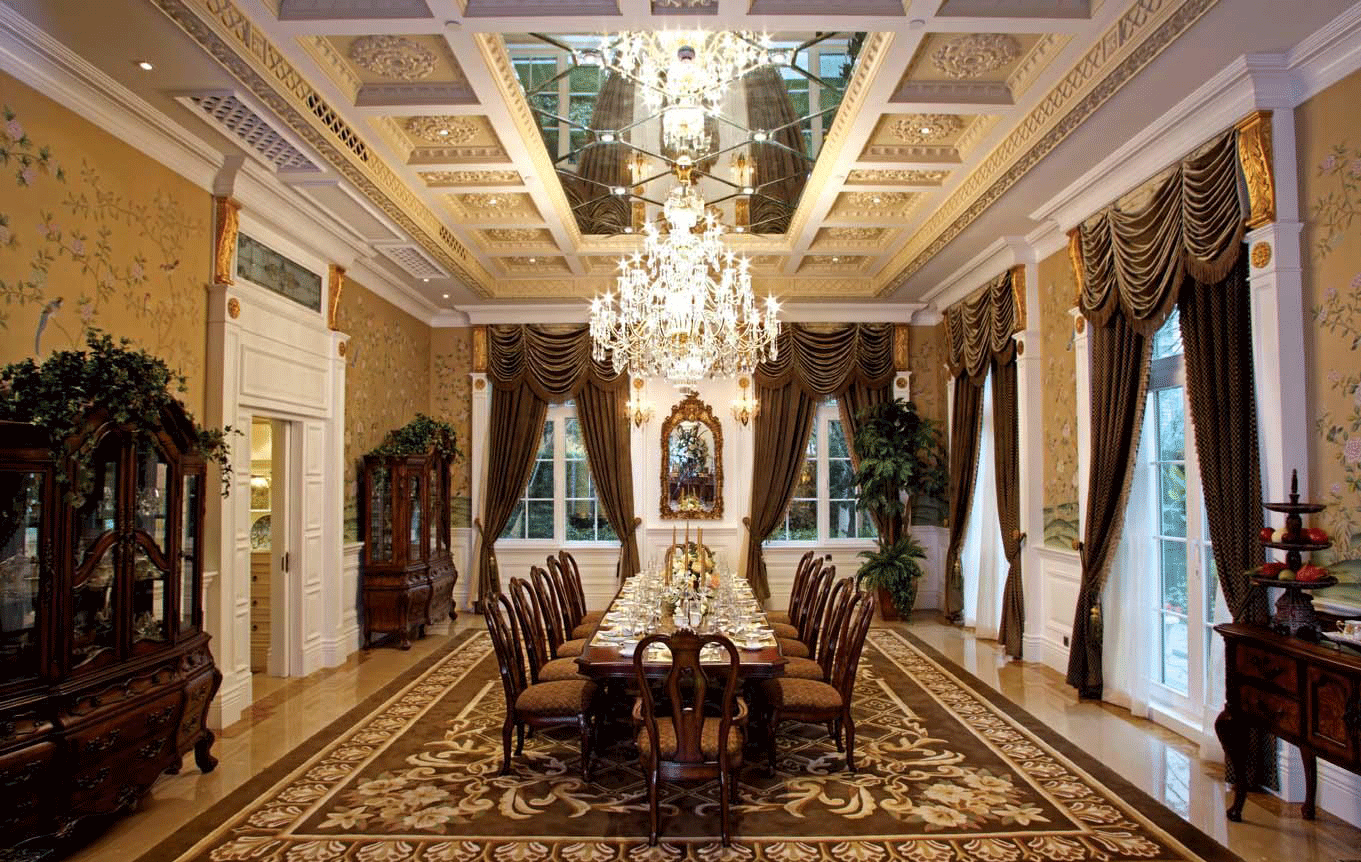 美式風格豪宅餐廳效果圖
