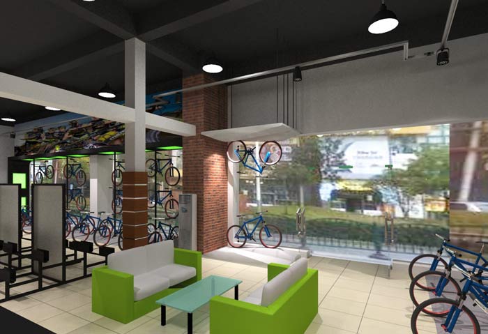 潮流、時尚自行車店裝修設計案例