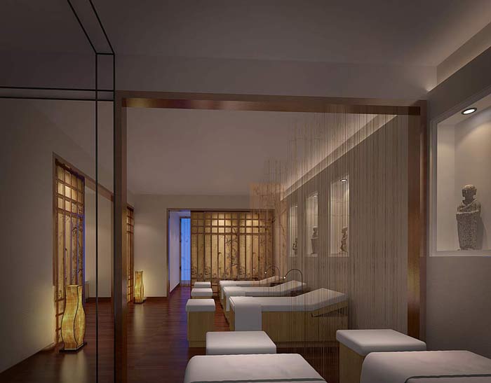 中山養生會所按摩室裝修設計案例效果圖