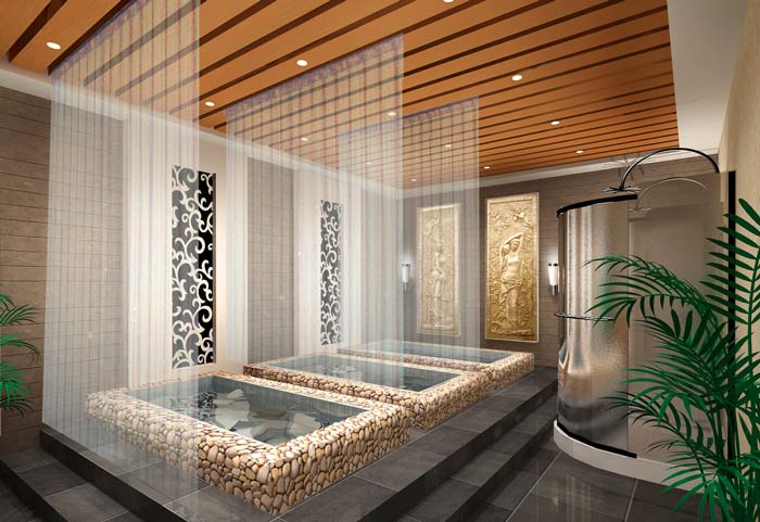 時(shí)尚養(yǎng)生館會所浴室裝修設(shè)計(jì)案例效果圖
