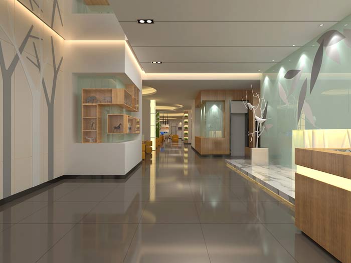 杭州布卡網(wǎng)咖會所前臺走廊裝修設計案例效果圖