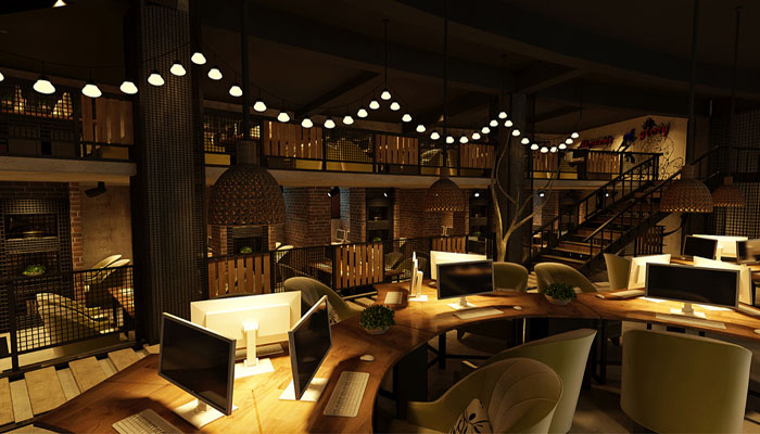月軒網(wǎng)咖作戰(zhàn)區(qū)裝修設(shè)計(jì)效果圖