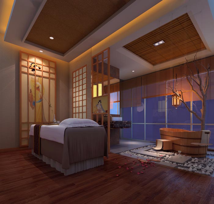 現(xiàn)代、古典混搭美容院背景墻裝修設(shè)計(jì)案例效果圖