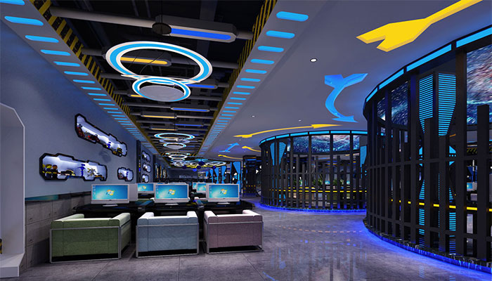 神秘星空網(wǎng)咖對(duì)戰(zhàn)區(qū)域裝修設(shè)計(jì)效果圖