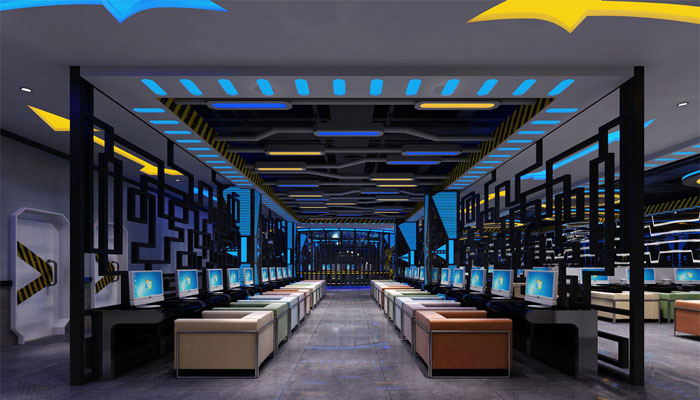 神秘星空網(wǎng)咖對(duì)戰(zhàn)區(qū)域裝修設(shè)計(jì)效果圖