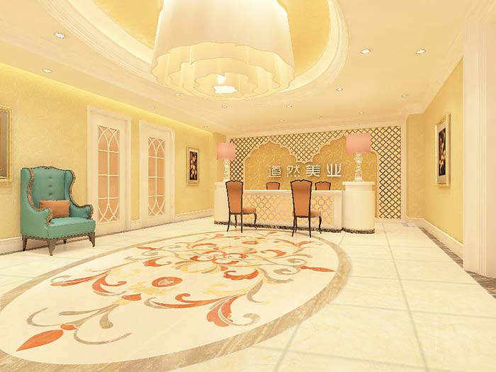 混搭風格美容院前臺裝修設計案例效果圖