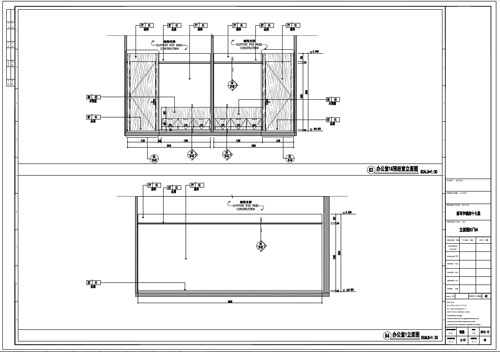 某寫字樓室內(nèi)深化設(shè)計(jì)裝飾施工圖辦公室1立面圖83-84
