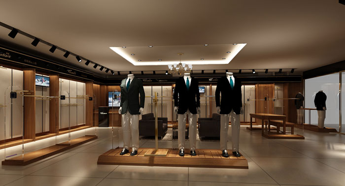 男西裝專賣店休息區域裝修設計案例效果圖