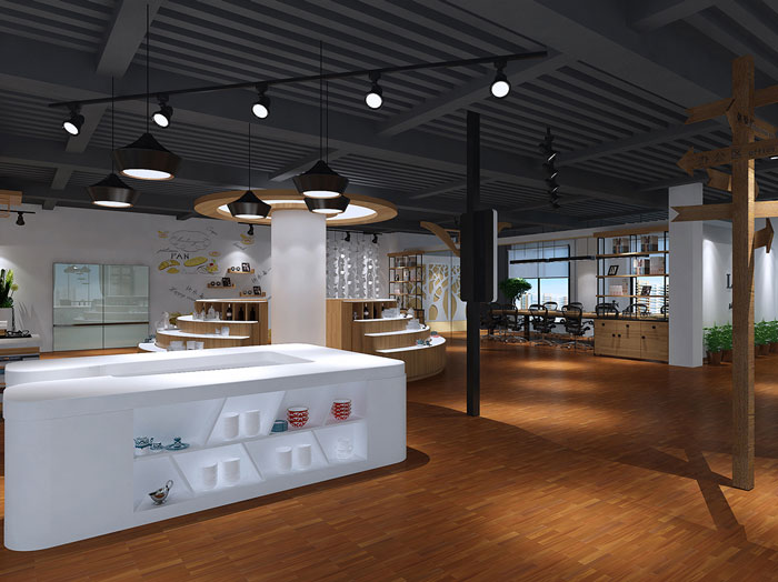 甜點(diǎn)展廳前臺(tái)區(qū)域裝修設(shè)計(jì)案例效果圖