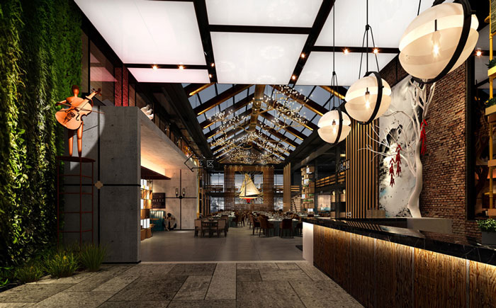 自然、素樸的餐廳裝修設(shè)計(jì)方案