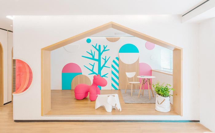 小型早教中心接待區域裝修設計案例效果圖