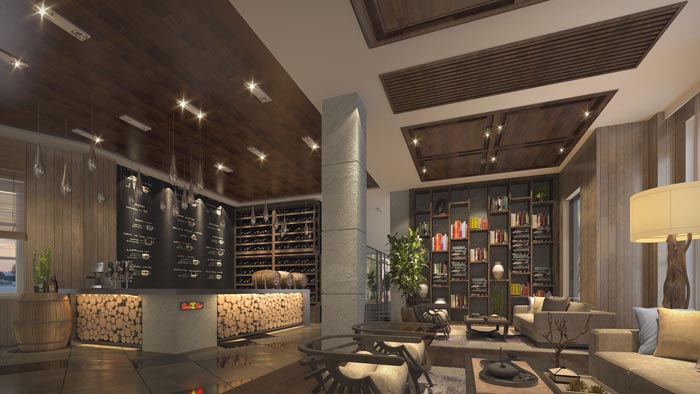 商務型酒店書吧裝修設(shè)計案例效果圖