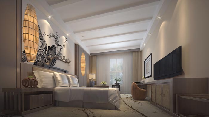 商務型酒店客房裝修設(shè)計案例效果圖