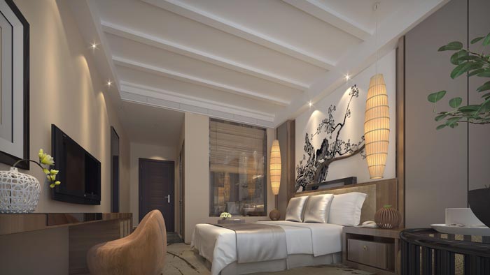 商務型酒店標準客房裝修設(shè)計案例效果圖