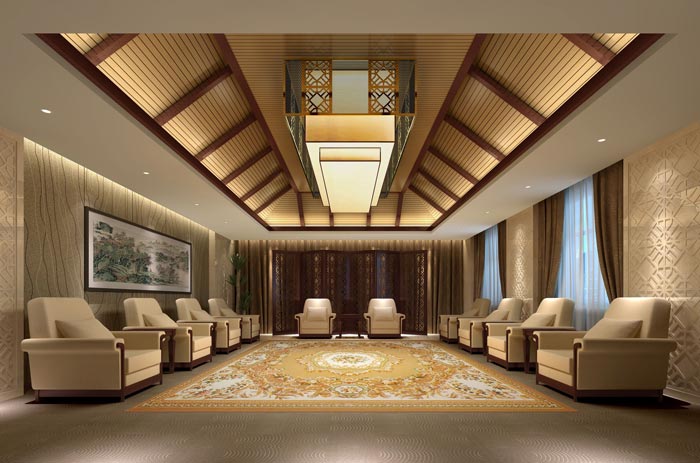 四星級商務酒店接待區(qū)域裝修設計案例效果圖