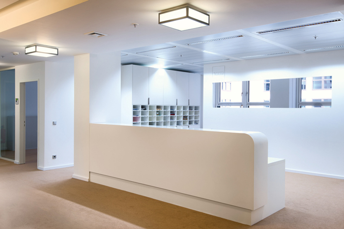 制藥公司辦公室前臺裝修設計案例效果圖