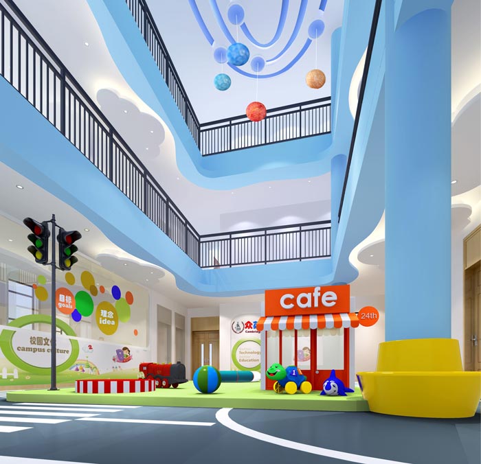 國(guó)際雙語幼兒園中庭裝修設(shè)計(jì)案例