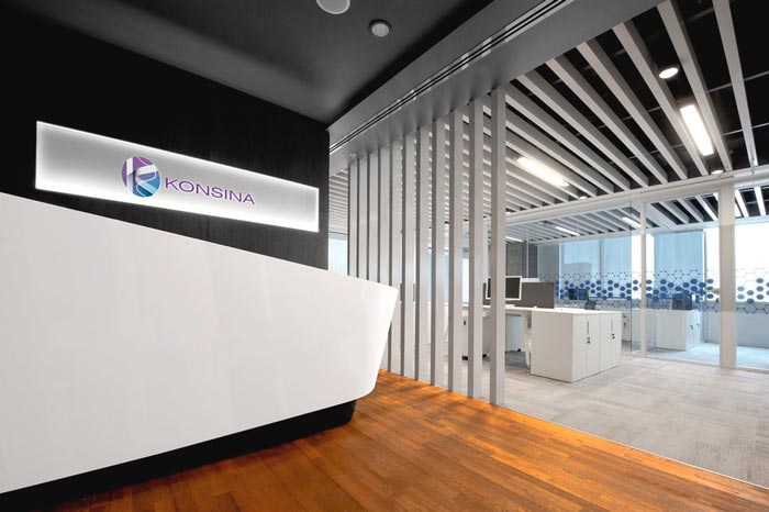 藥品零售公司辦公室進(jìn)門(mén)區(qū)域裝修設(shè)計(jì)案例效果圖