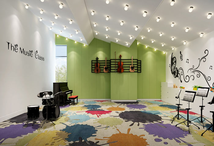 學前教育學校音樂教室裝修設計案例效果圖