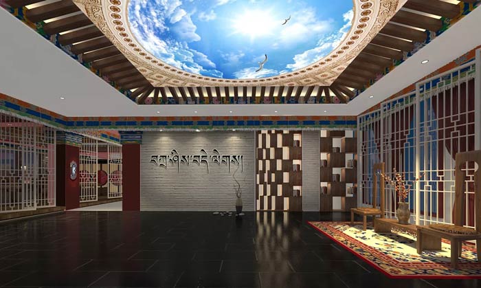 藏式主題餐廳進門區裝修設計效果圖