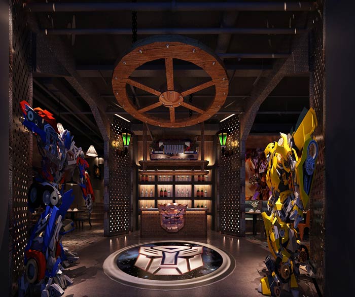 變形金剛主題餐廳進門區裝修設計效果圖