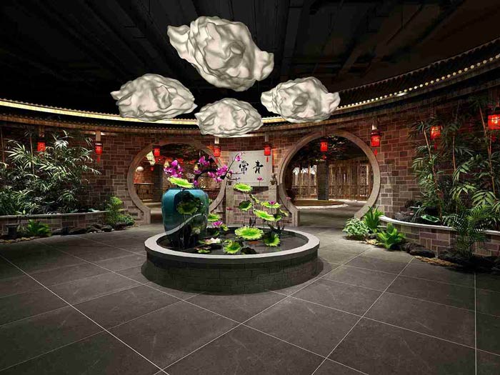 中餐廳進門區(qū)裝修設(shè)計效果圖