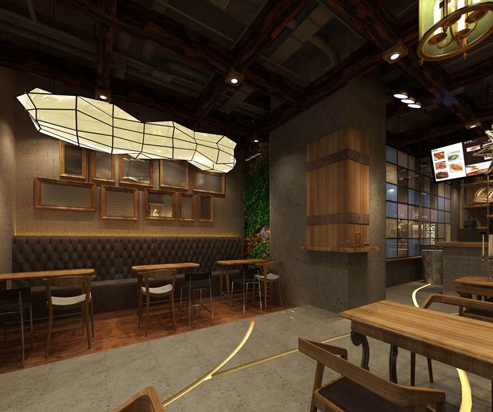 特色快餐店餐區裝修設計效果圖