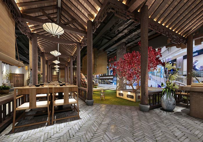 特色私房菜館走廊裝修設計效果圖