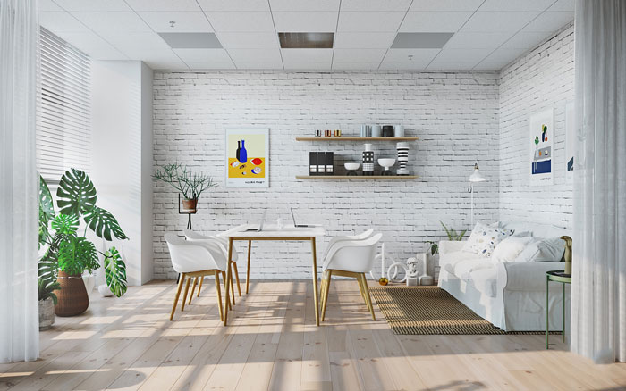 北歐風格辦公室會議區裝修設計案例效果圖