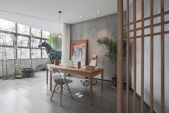 新中式風格總經理辦公室裝修效果圖