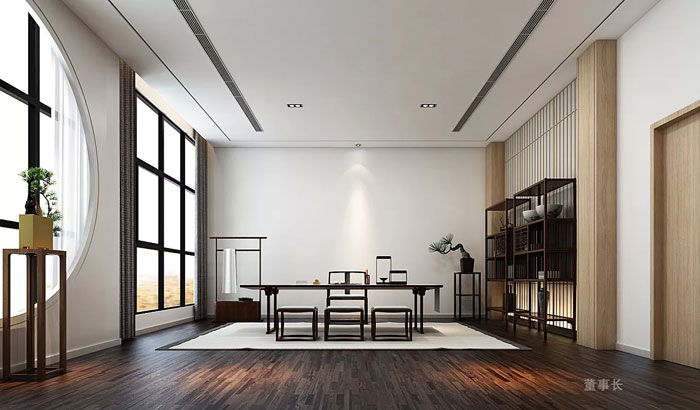 出口型企業董事長辦公室裝修設計效果圖