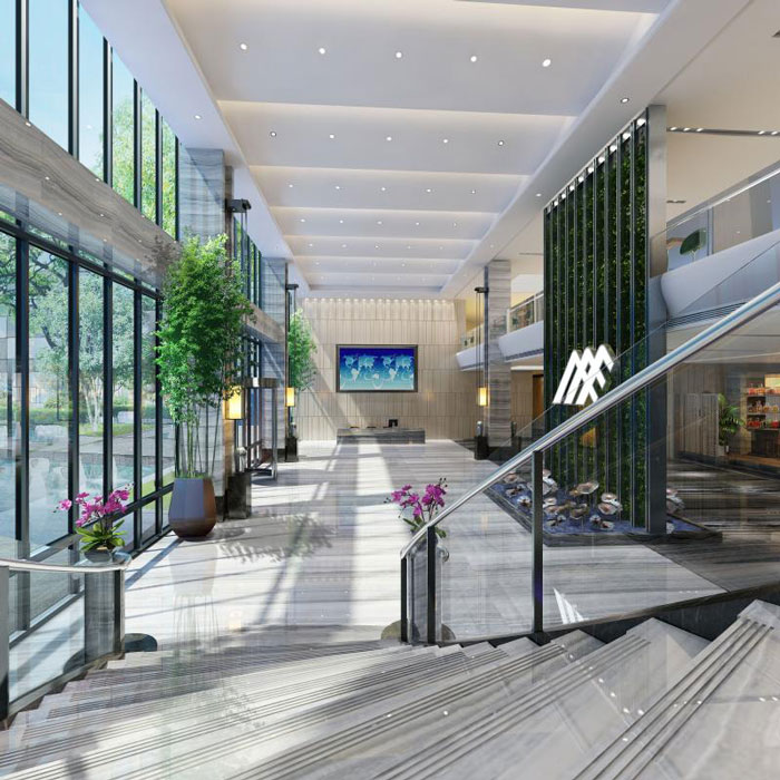 杭州濱江寫字樓大廳裝修設(shè)計效果圖