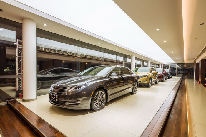 汽車貿易公司辦公室展示區裝修設計效果圖