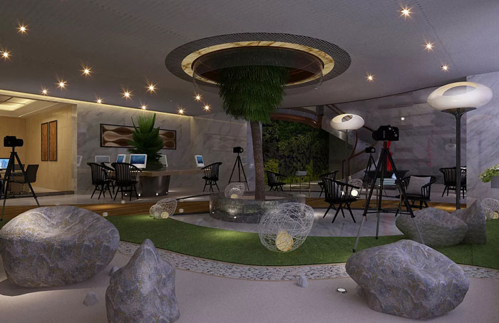 集團公司辦公室辦公區裝修設計效果圖