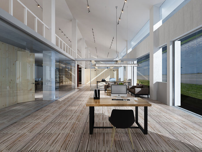 loft風格辦公室辦公區裝修設計效果圖