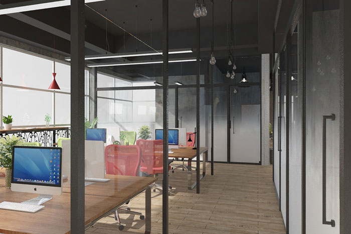 工業風辦公室辦公區裝修設計效果圖
