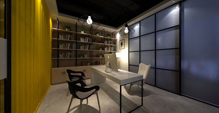 信息科技公司總經理辦公室裝修設計效果圖