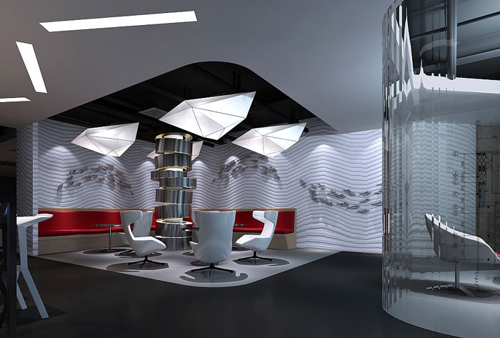 文化傳媒公司辦公室接待區裝修設計效果圖