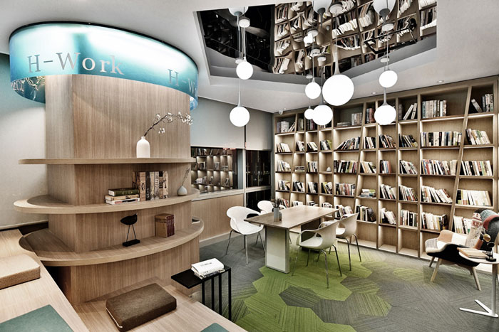 聯合辦公大樓閱讀區裝修設計效果圖