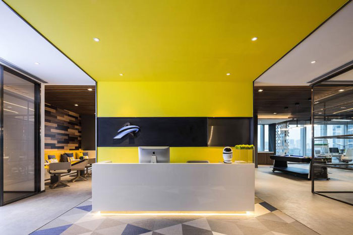 杭州800平方辦公室前臺裝修設(shè)計(jì)效果圖