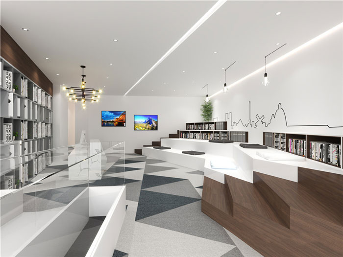 培訓學校辦公室二樓接待區裝修設計效果圖