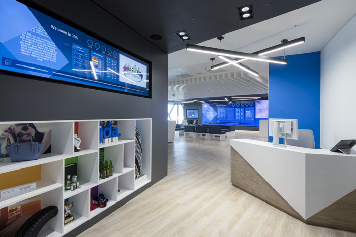 供應(yīng)鏈管理公司辦公室前臺(tái)裝修設(shè)計(jì)效果圖