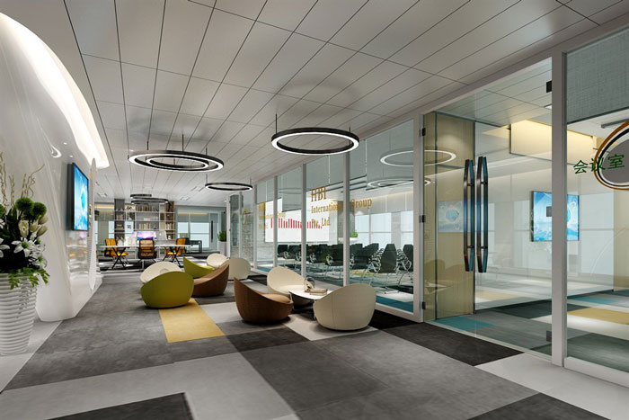 辦公室總部洽談區裝修設計效果圖