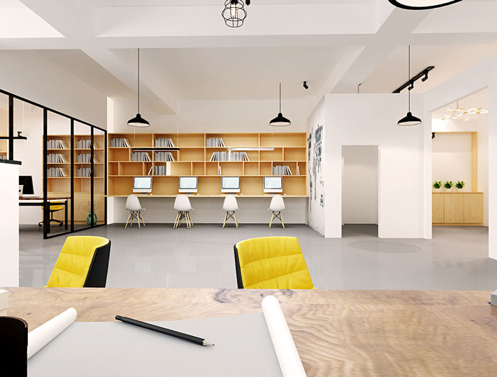 簡單辦公室辦公區裝修設計效果圖
