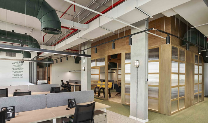 管道公司辦公室辦公區(qū)裝修設計效果圖