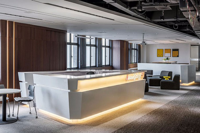 園區辦公室前臺接待裝修設計效果圖