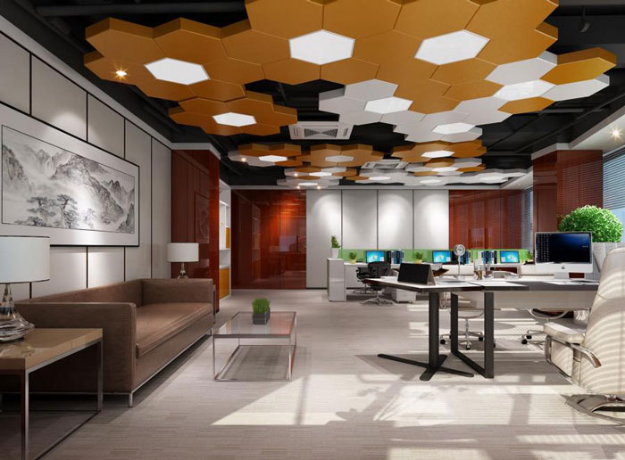 蜂巢辦公室辦公區裝修設計效果圖