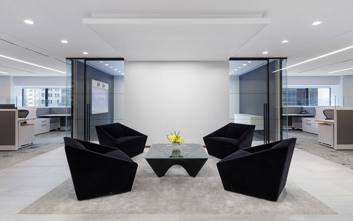 極簡風格辦公室接待區裝修設計效果圖