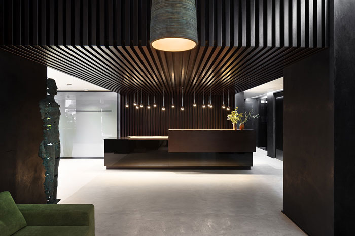 現代辦公室前臺裝修設計效果圖